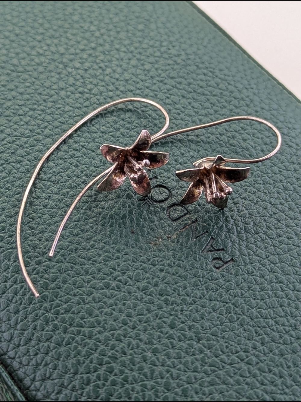 ✨ Vintage Sterling Silver Floral Threader Earrings ✨ - Picture 2 of 4